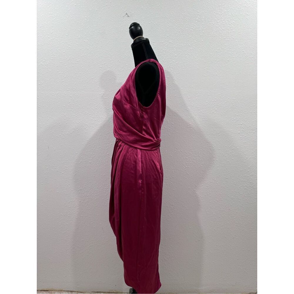 Lush sleeveless‎ pleated midi dress fuschia rose size medium - Picture 5 of 9
